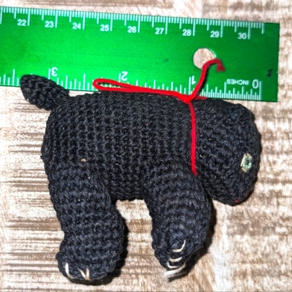 Crocheted Vintage Animals Circa 1970's Handmade Cats, Pig, Rabbit & Bear 6pc Set - Picture 7 of 16